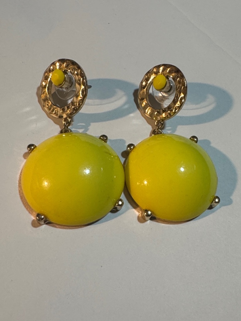 Yellow Dome Drop Earrings - Statement Women’s Jewelry